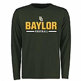 Baylor Bears Custom Sport Wordmark Long Sleeve WEM T-Shirt - Green,baseball caps,new era cap wholesale,wholesale hats